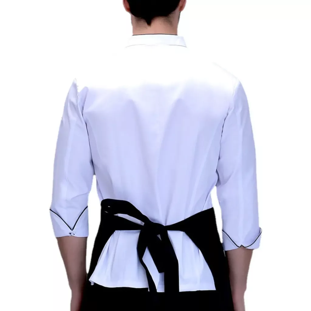 白色中式盘扣厨师服 - 图片 6