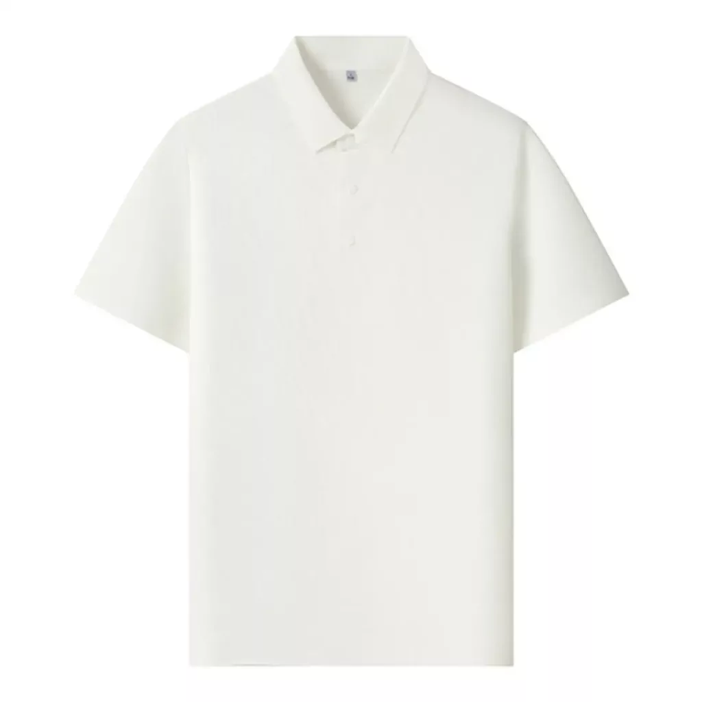 Ivory white short sleeve polo shirt for cafe and restaurant uniforms