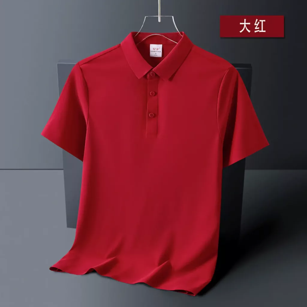180克速干冰丝凉感抗菌修身纯色翻领POLO - 图片 3