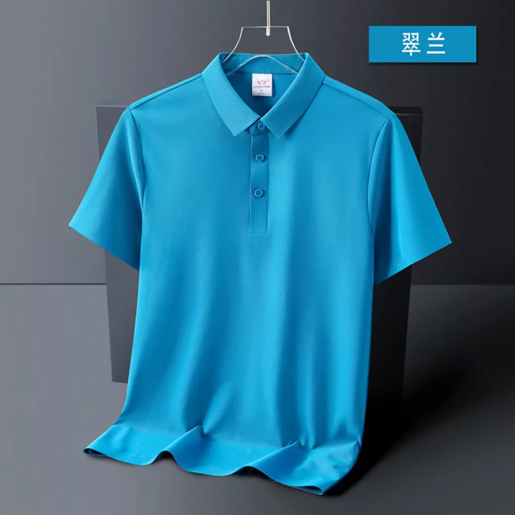 180克速干冰丝凉感抗菌修身纯色翻领POLO - 图片 4