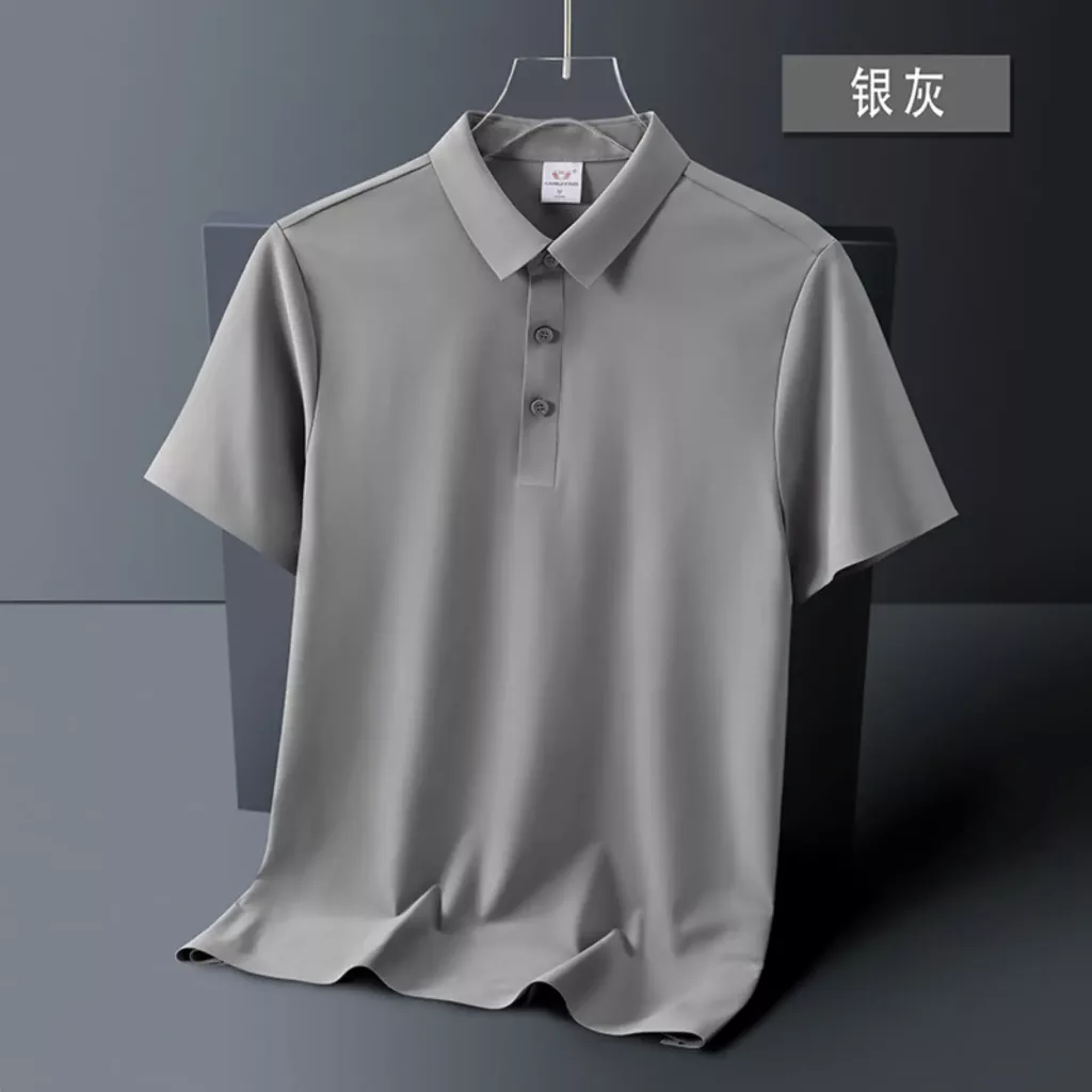 180克速干冰丝凉感抗菌修身纯色翻领POLO - 图片 8